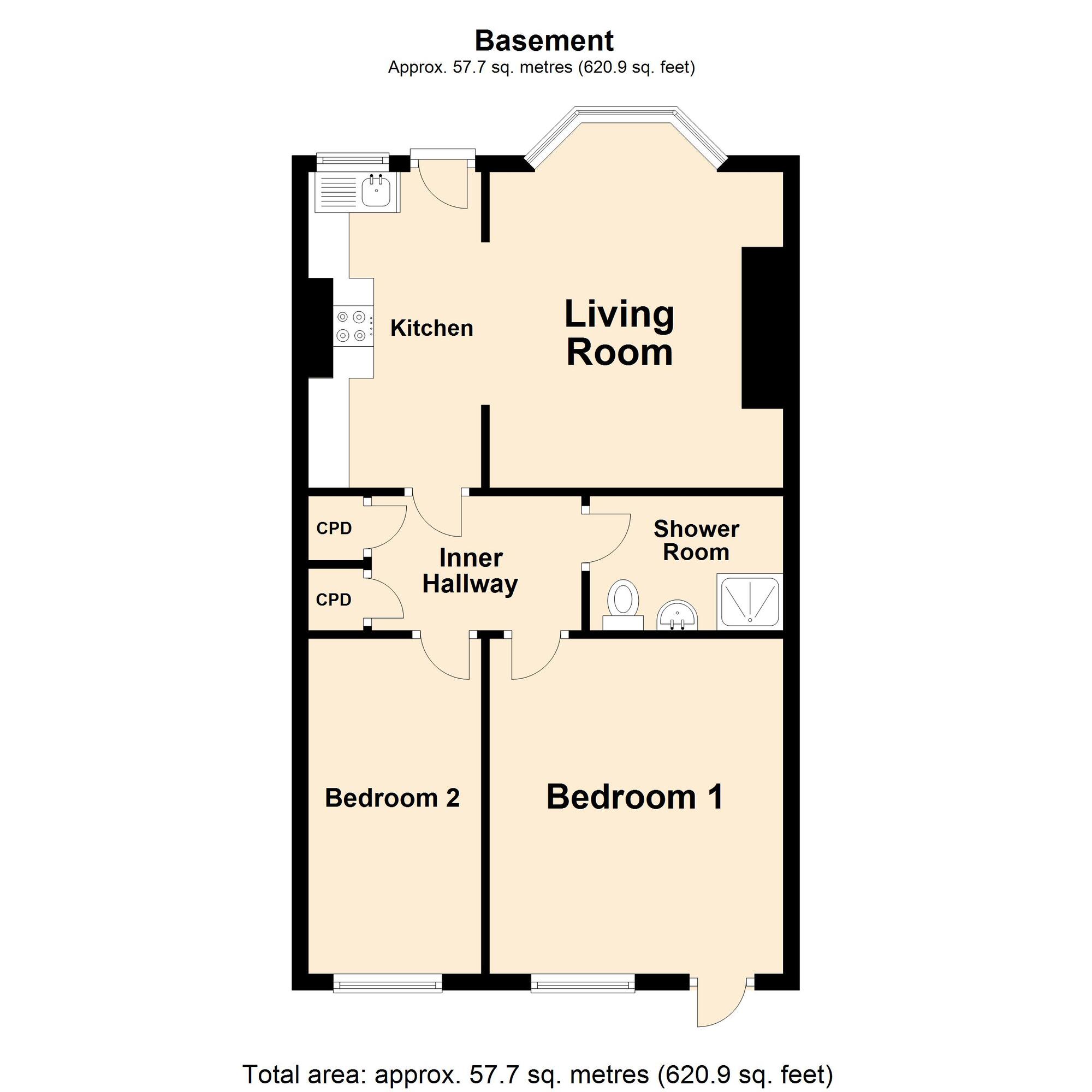 Floorplan of 8 bedroom Mid Terrace House for sale, Folkestone, Kent, CT19