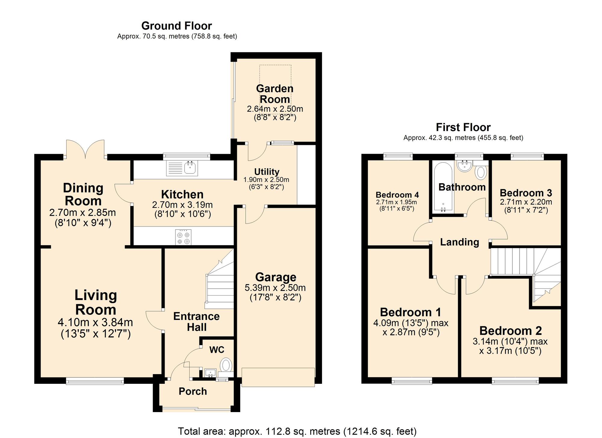 Floorplan of 4 bedroom Detached House for sale, Radnor Cliff, Folkestone, Kent, CT20