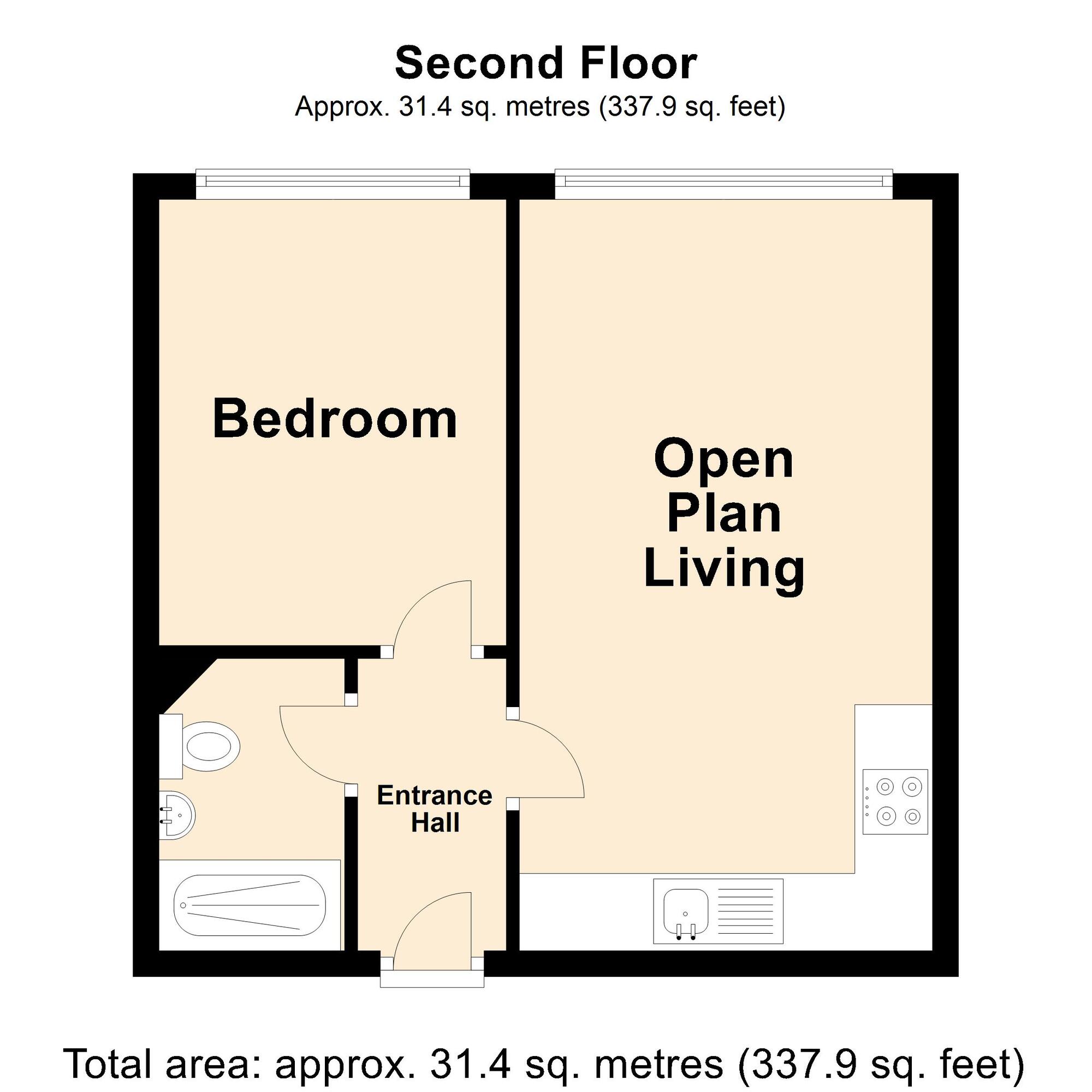Floorplan of 1 bedroom  Flat for sale, Sandgate Road, Folkestone, Kent, CT20