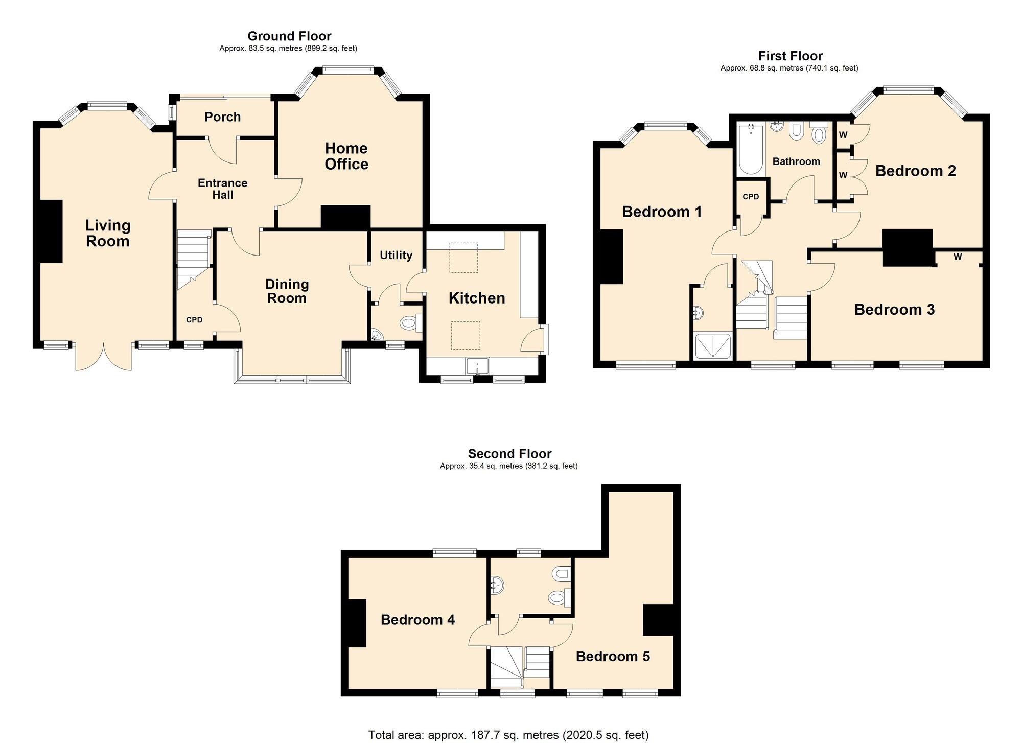 Floorplan of 5 bedroom Semi Detached House for sale, Sandgate Hill, Sandgate, Kent, CT20