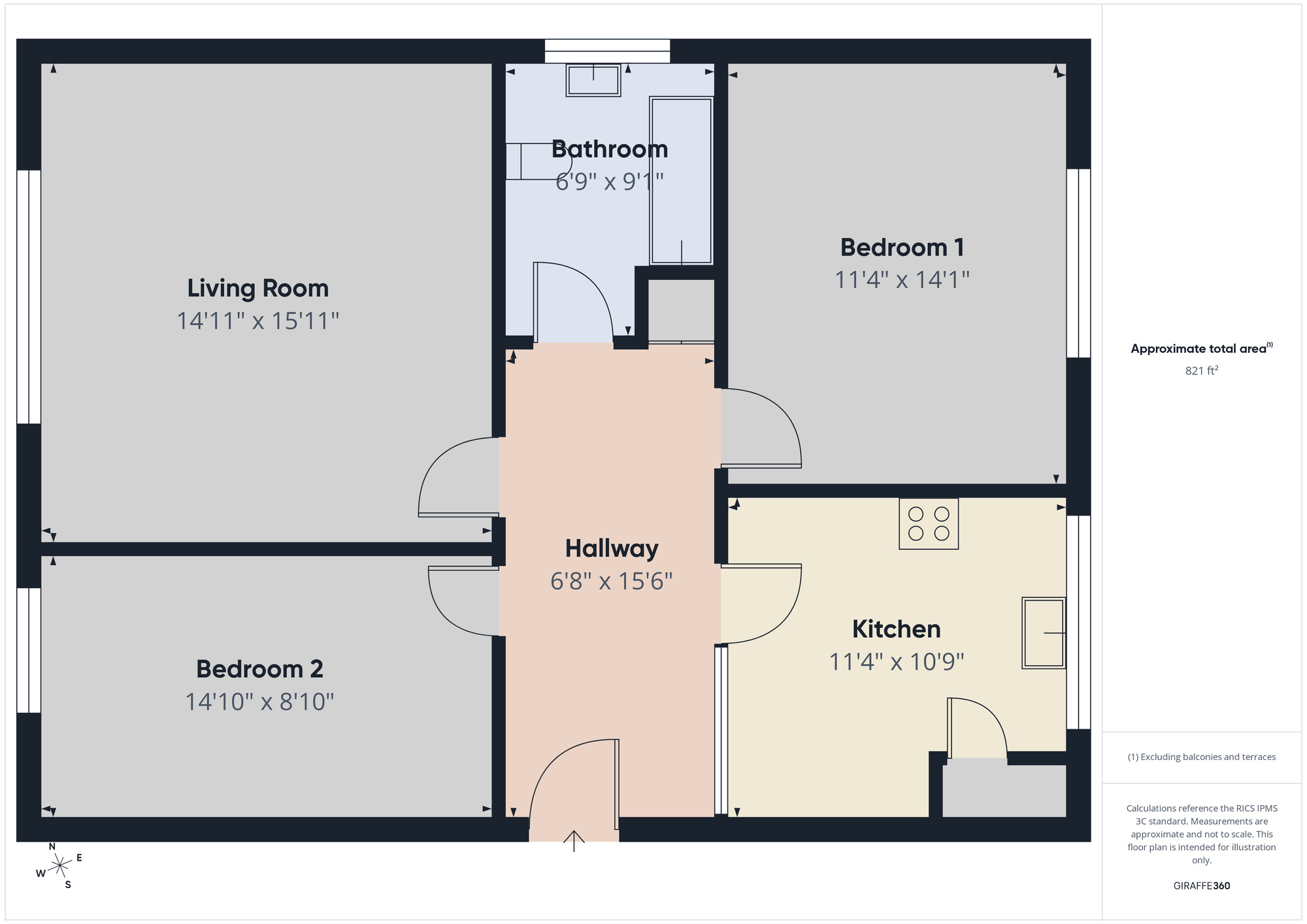 Floorplan of 2 bedroom Flat for sale, Cherry Garden Avenue, Folkestone, Kent, CT19