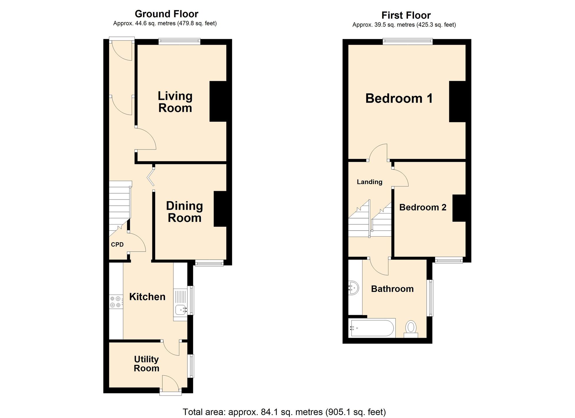 Floorplan of 2 bedroom Mid Terrace House for sale, St. Johns Street, Folkestone, Kent, CT20