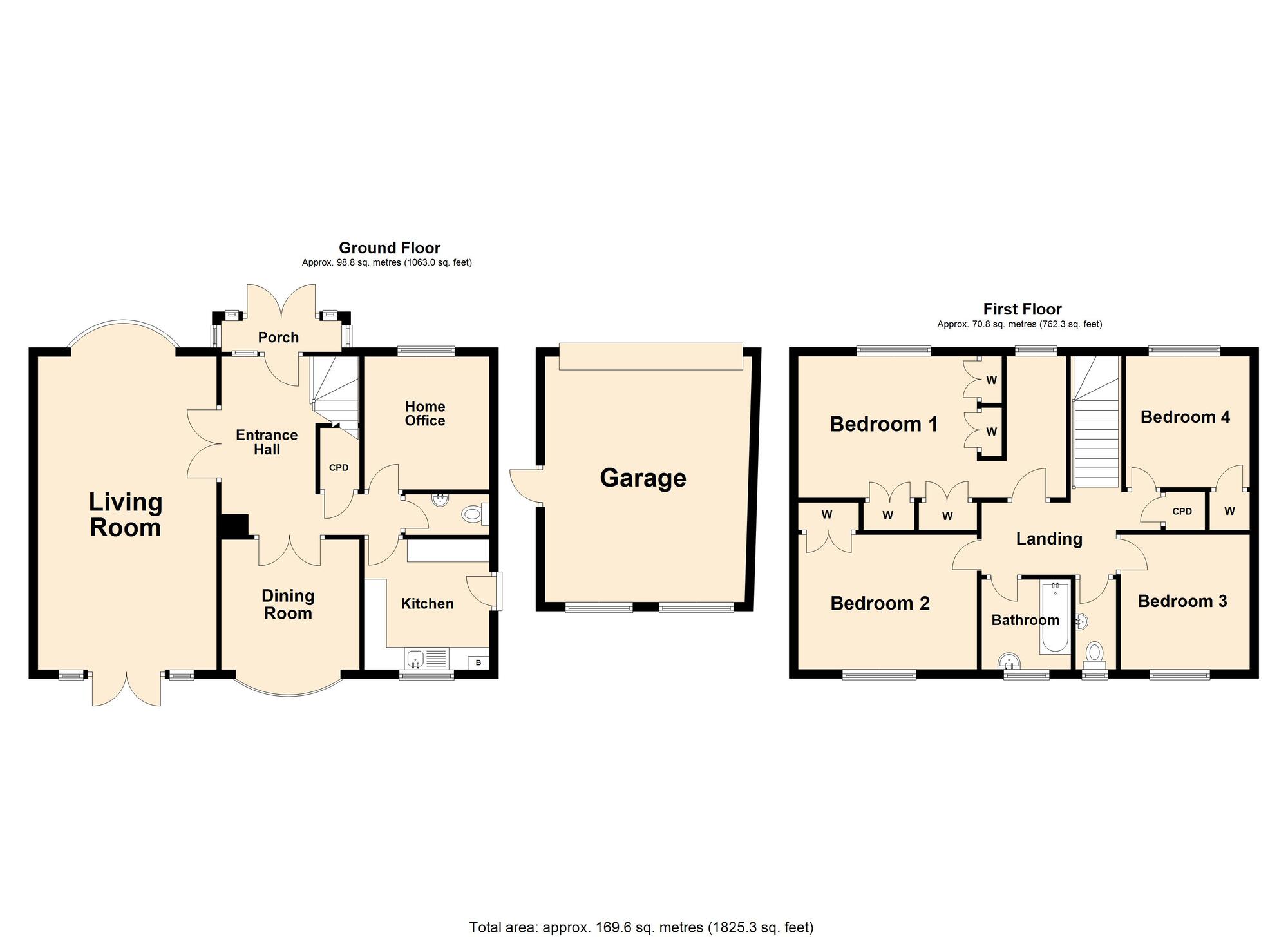 Floorplan of 4 bedroom Detached House for sale, Godwyn Road, Folkestone, Kent, CT20