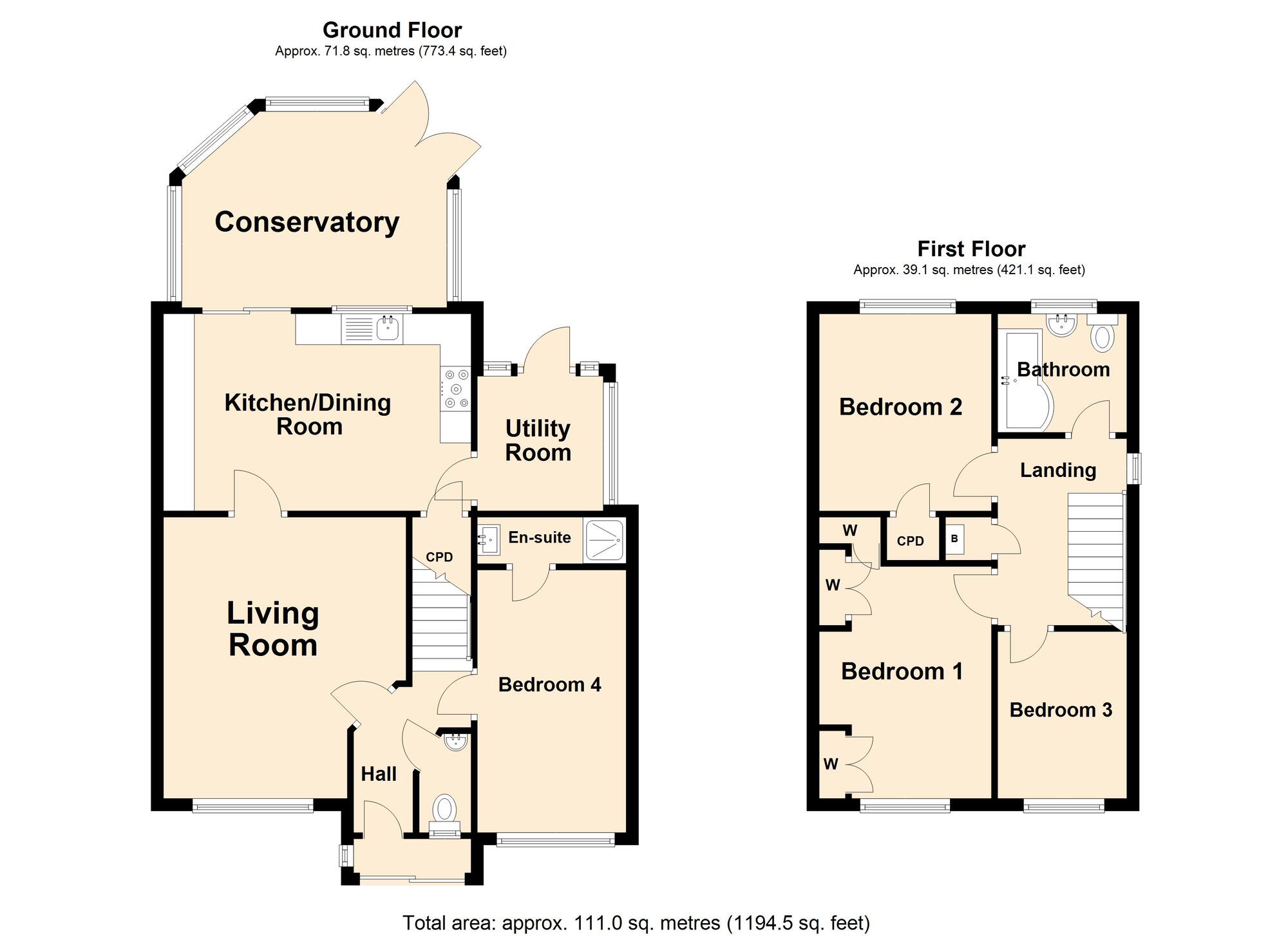 Floorplan of 4 bedroom Detached House for sale, Cromwell Park Place, Folkestone, Kent, CT20
