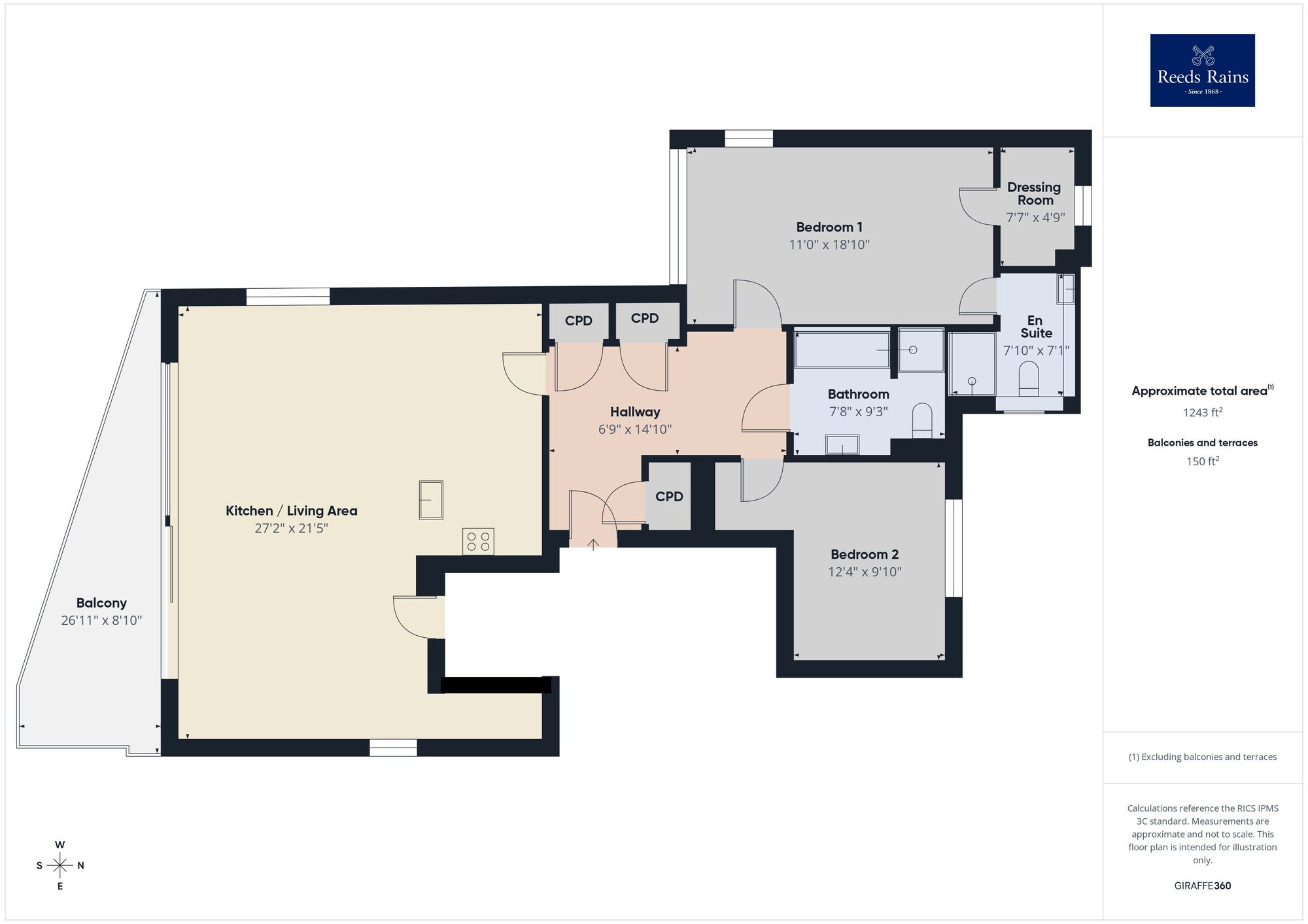 Floorplan of 2 bedroom Flat for sale, Naildown Road, Hythe, Kent, CT21