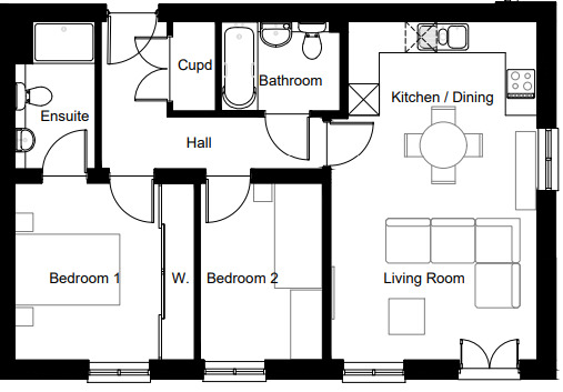 Floorplan of 2 bedroom  Flat for sale, Arras Close, Folkestone, Kent, CT19