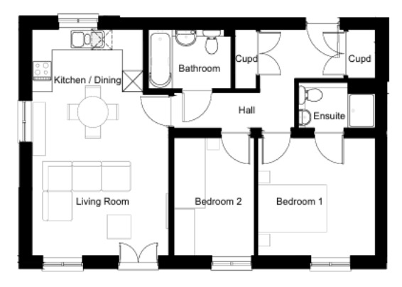 Floorplan of 2 bedroom  Flat for sale, Arras Close, Folkestone, Kent, CT19