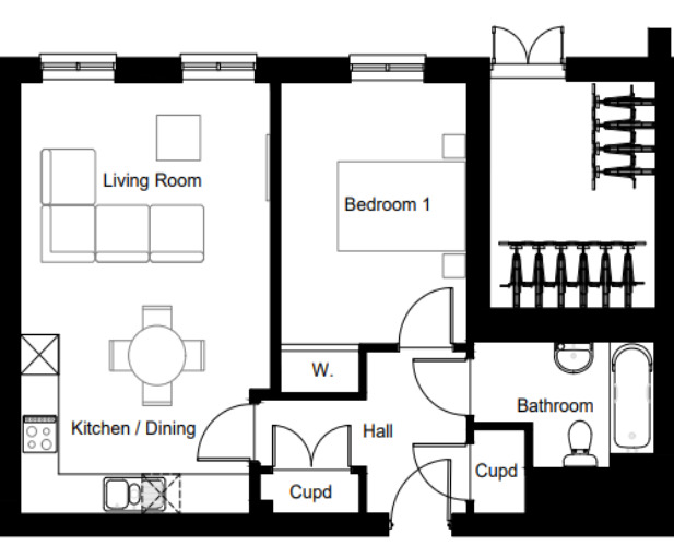 Floorplan of 1 bedroom  Flat for sale, Arras Close, Folkestone, Kent, CT19