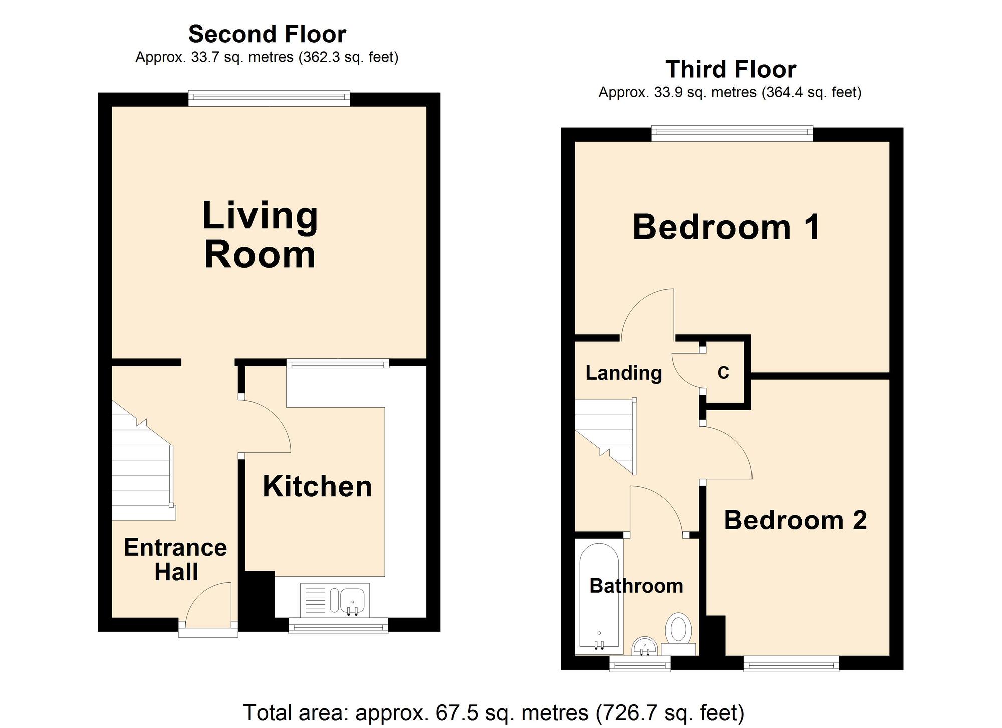 Floorplan of 2 bedroom  Flat for sale, Sandgate High Street, Sandgate, Kent, CT20