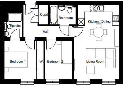 Floorplan of 2 bedroom  Flat for sale, Arras Close, Folkestone, Kent, CT19