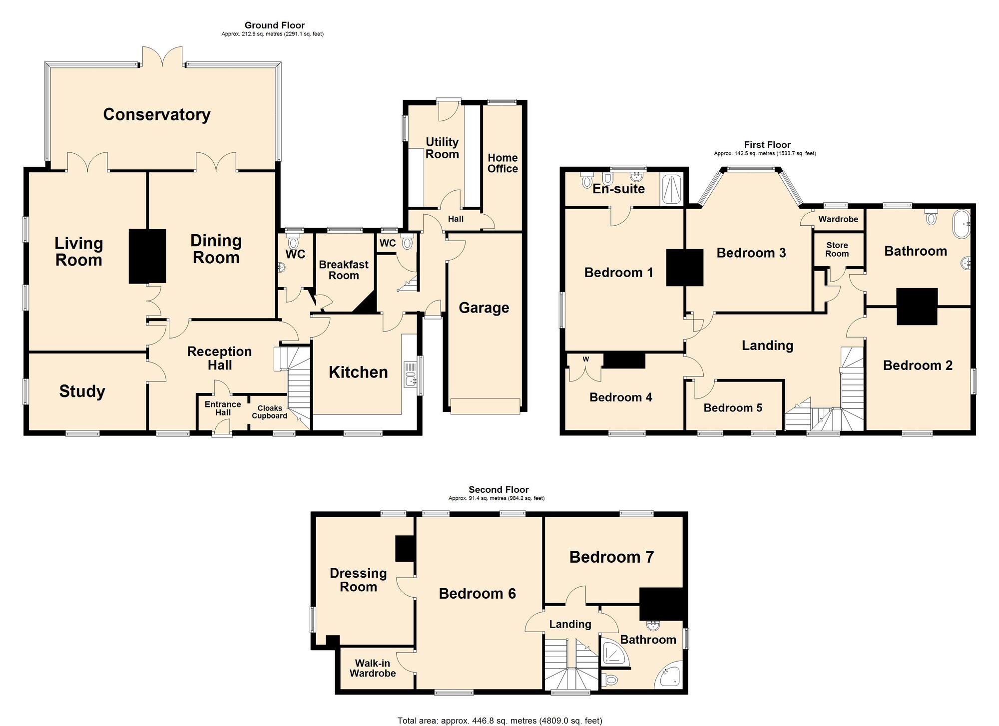 Floorplan of 7 bedroom Detached House for sale, Godwyn Road, Folkestone, Kent, CT20