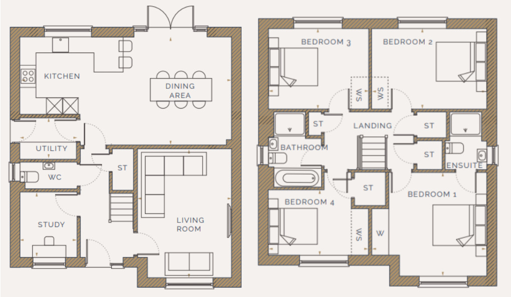 Floorplan of 4 bedroom Detached House for sale, Coningsby Road, Hawkinge, Kent, CT18