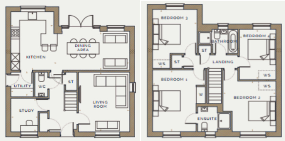 Floorplan of 4 bedroom Detached House for sale, Boulmer Crescent, Hawkinge, Kent, CT18