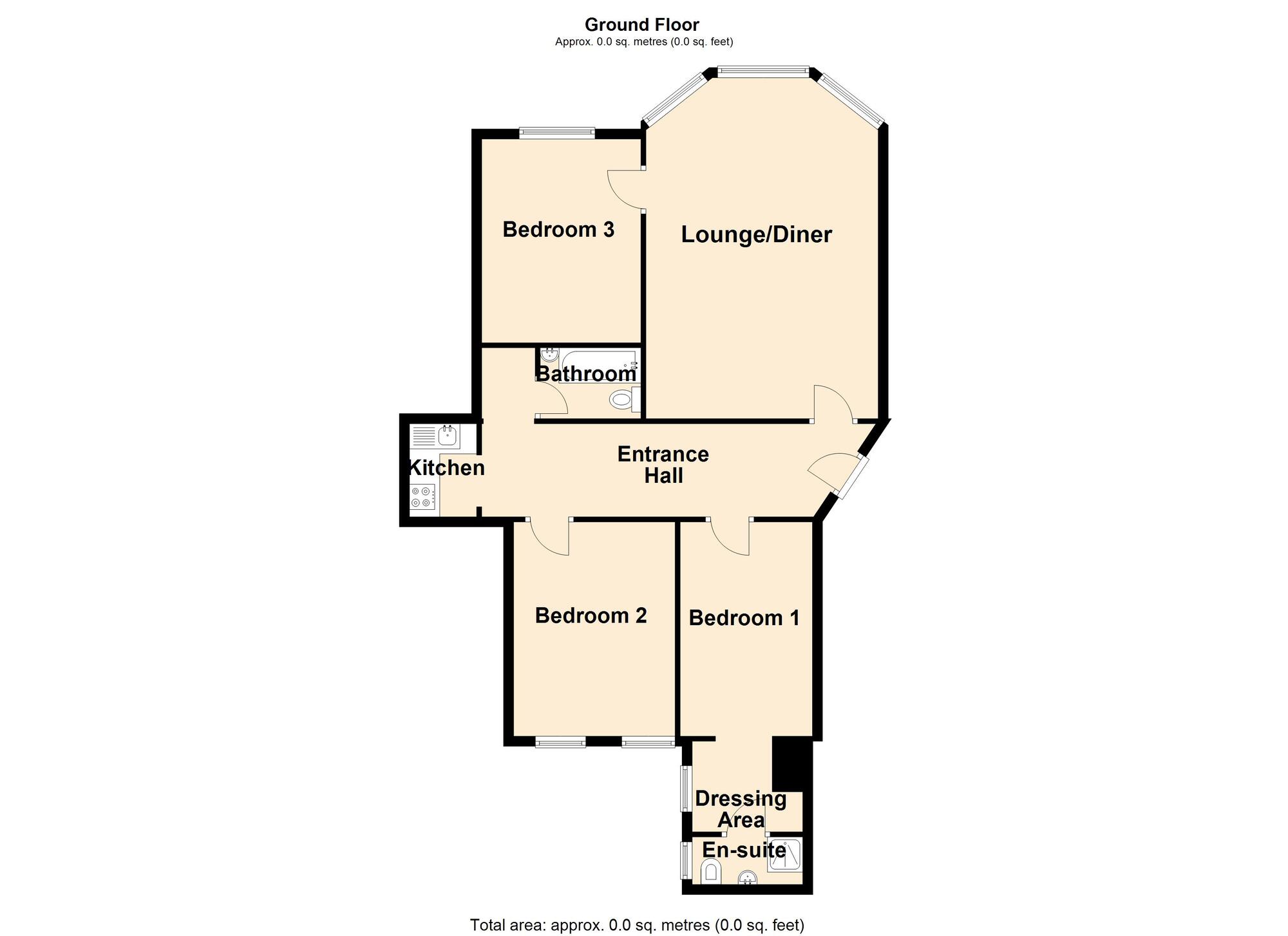 Floorplan of 3 bedroom  Flat for sale, The Grand, The Leas, Folkestone, CT20