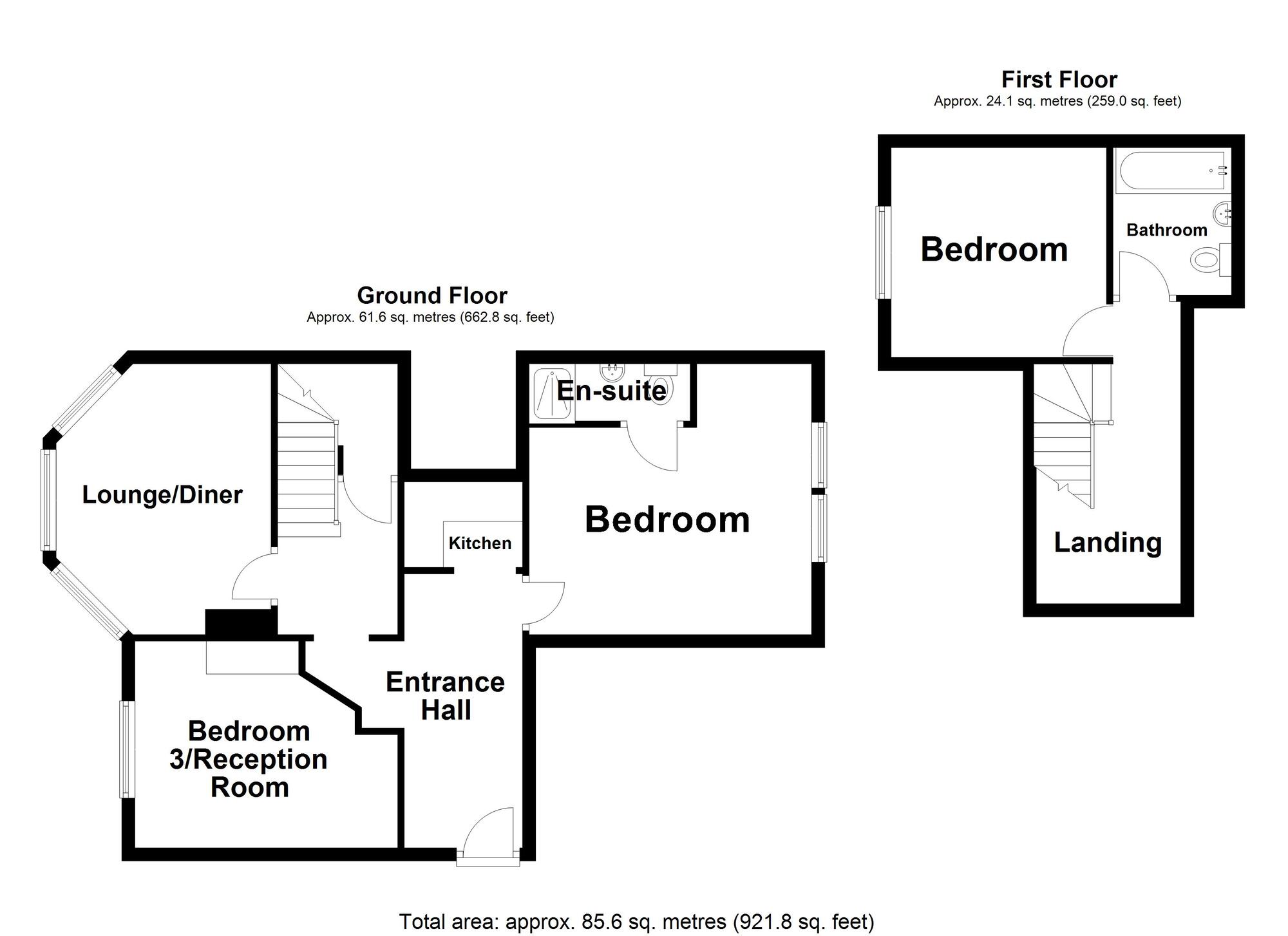 Floorplan of 3 bedroom  Flat for sale, The Grand, The Leas, CT20