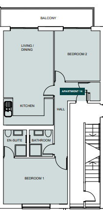 Floorplan of 2 bedroom  Flat for sale, South Road, Hythe, Kent, CT21