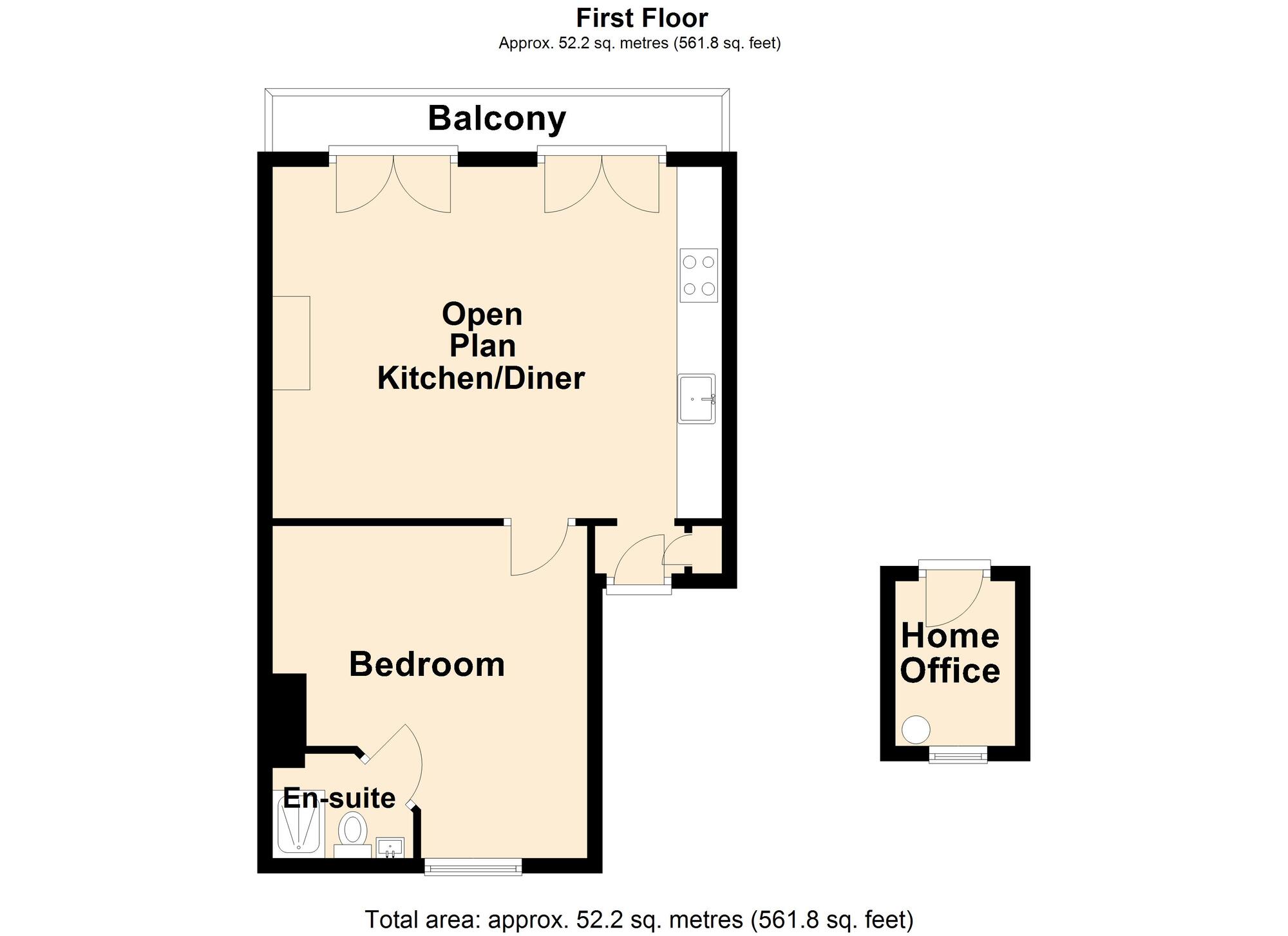 Floorplan of 1 bedroom  Flat for sale, Wellington Terrace, Sandgate Esplanade, Folkestone, CT20