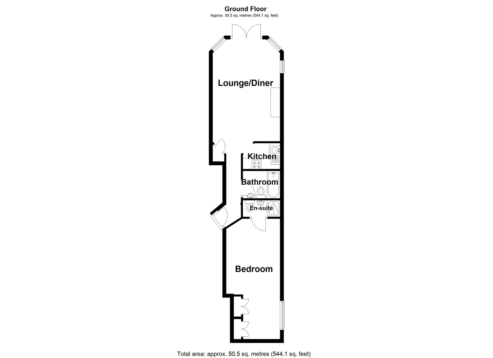Floorplan of 1 bedroom  Flat for sale, The Grand, The Leas, CT20