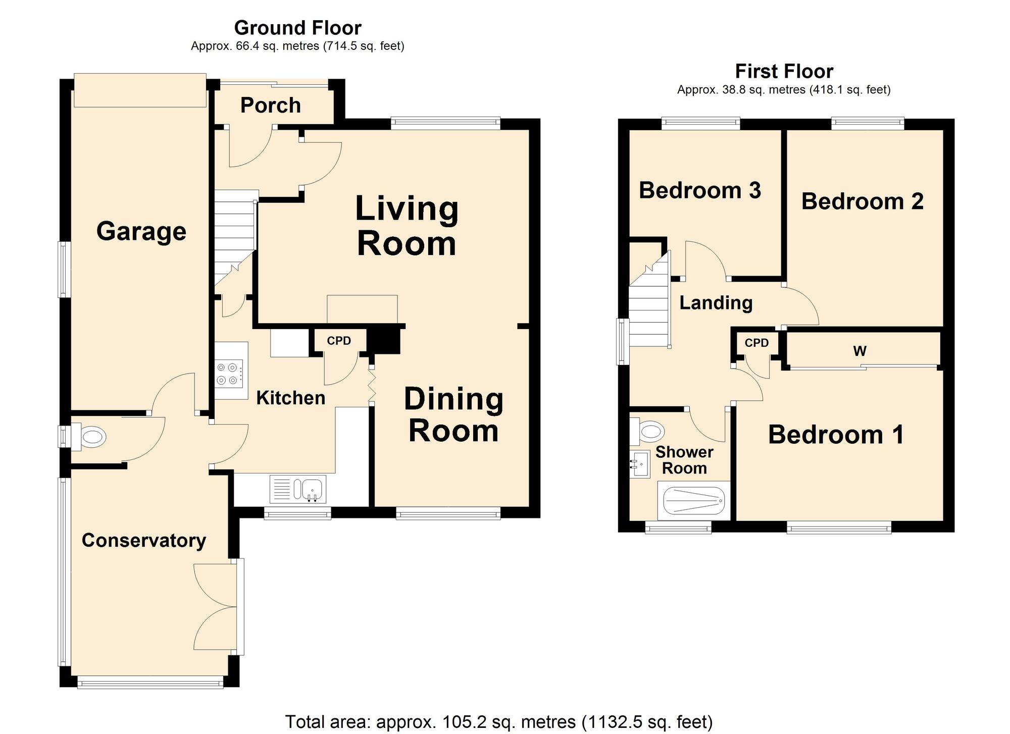 Floorplan of 3 bedroom Semi Detached House for sale, Firs Close, Folkestone, Kent, CT19
