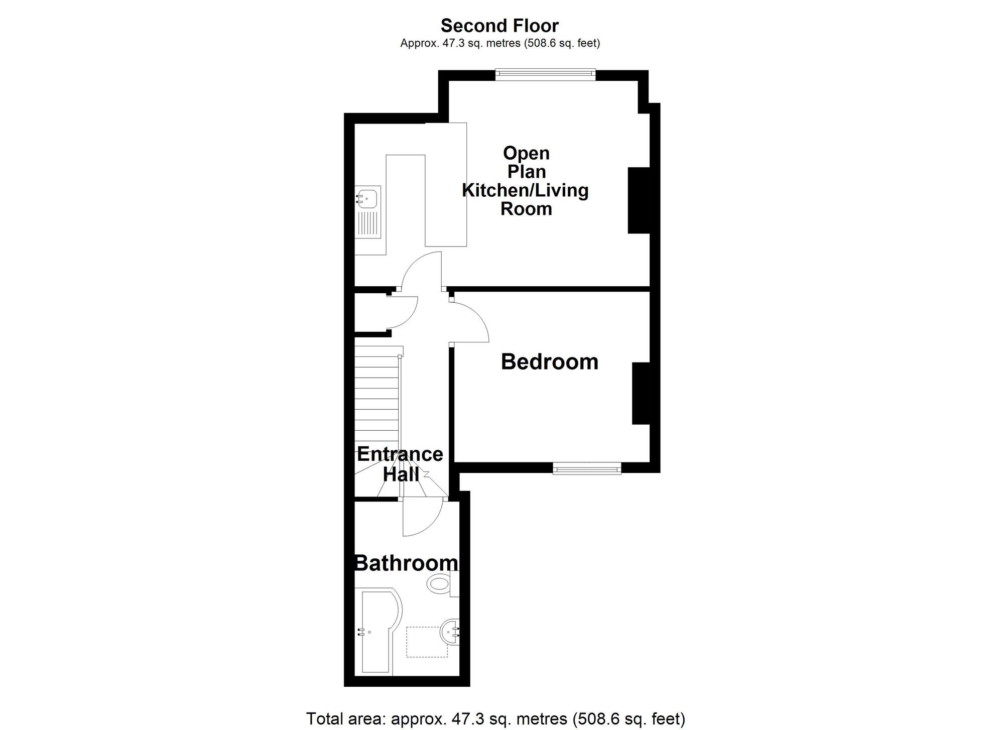 Floorplan of 1 bedroom  Flat for sale, Cheriton Road, Folkestone, Kent, CT19