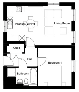 Floorplan of 1 bedroom  Flat for sale, Arras Close, Folkestone, Kent, CT19