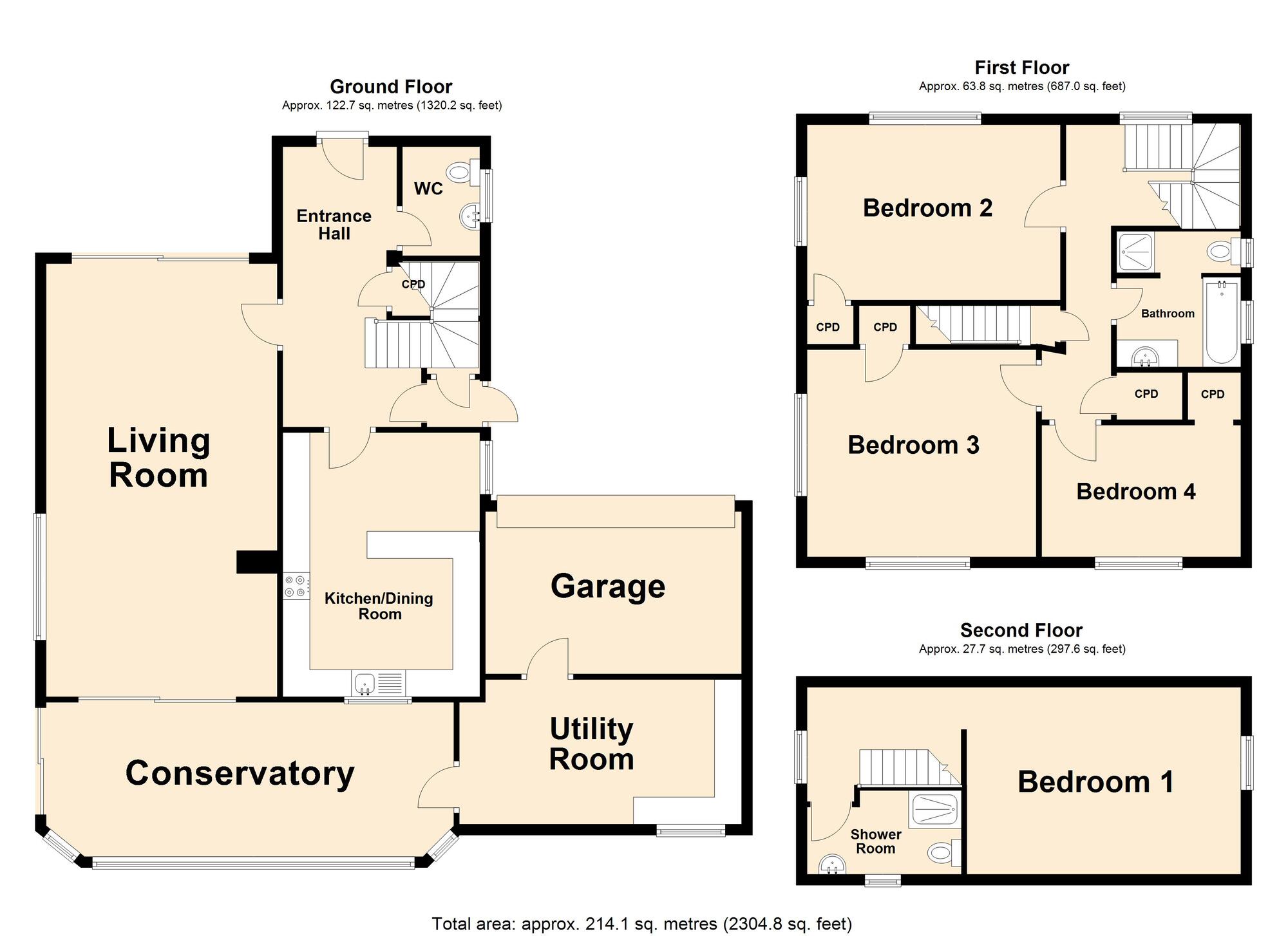 Floorplan of 4 bedroom Detached House for sale, Baldric Road, Folkestone, Kent, CT20