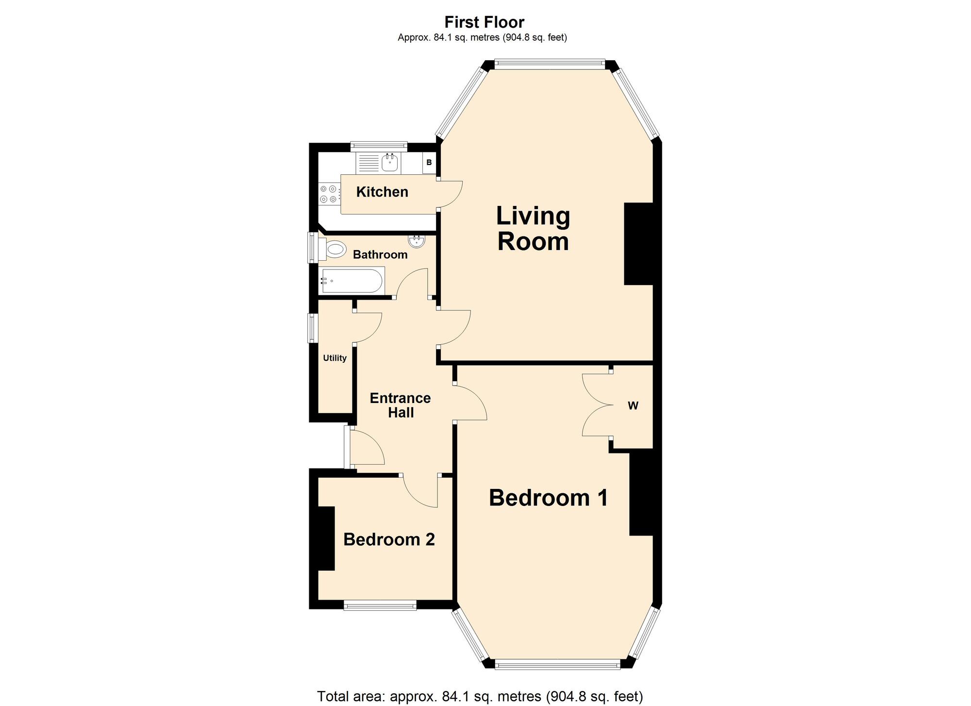 Floorplan of 2 bedroom  Flat to rent, Earls Avenue, Folkestone, Kent, CT20