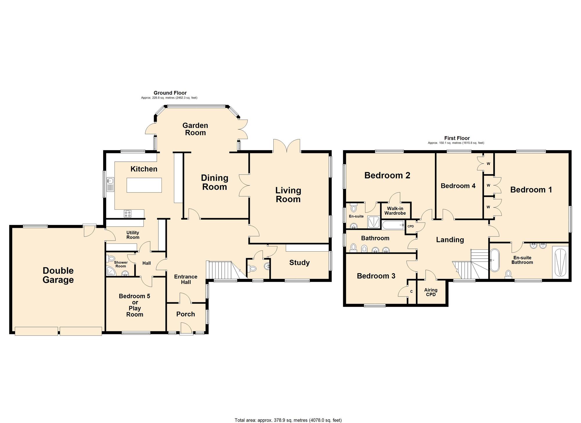 Floorplan of 4 bedroom Detached House for sale, Crooks Court Lane, West Hougham, Kent, CT15