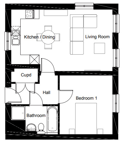 Floorplan of 1 bedroom  Flat for sale, Arras Close, Folkestone, Kent, CT19