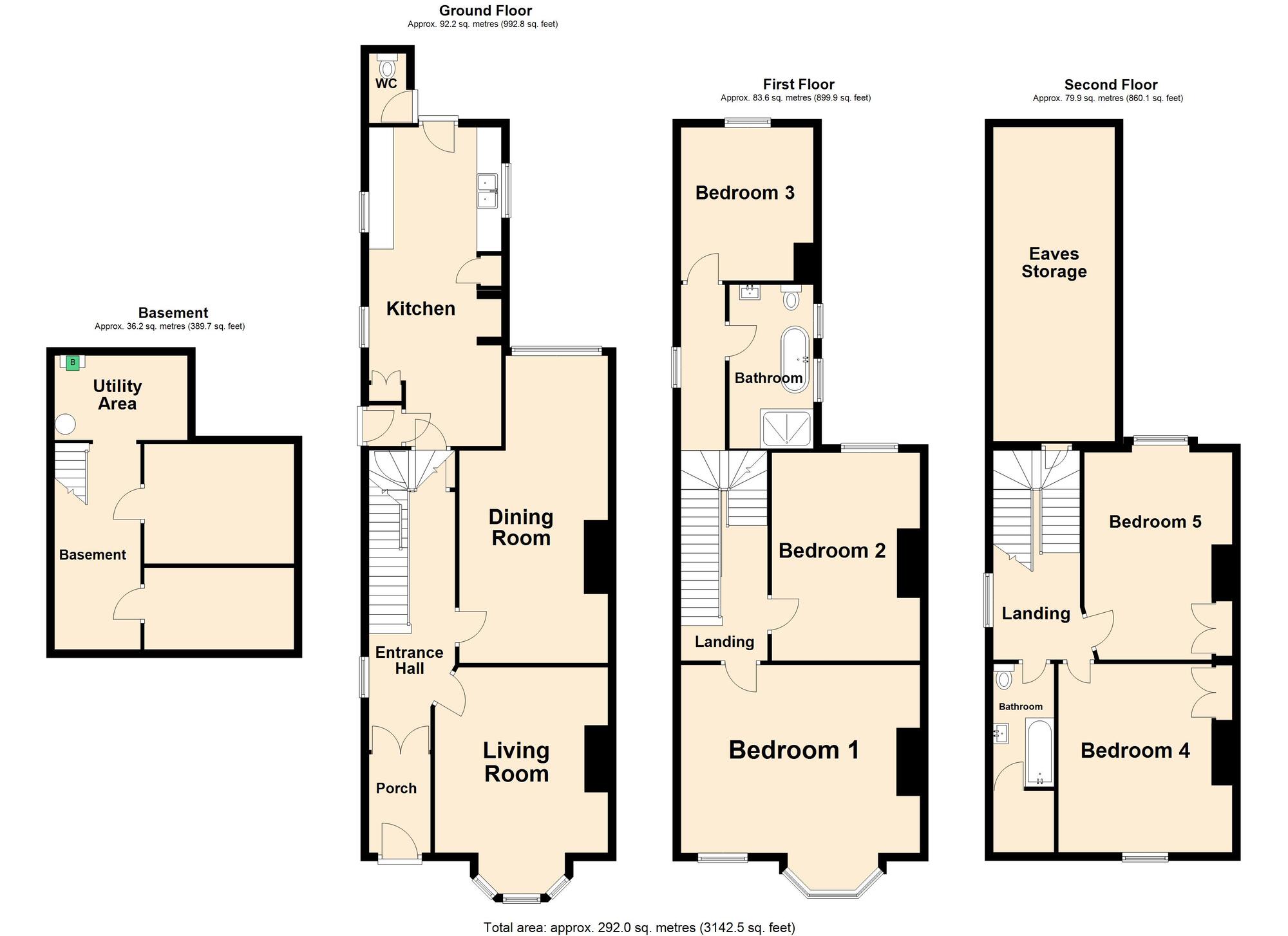 Floorplan of 5 bedroom Semi Detached House for sale, Marten Road, Folkestone, Kent, CT20
