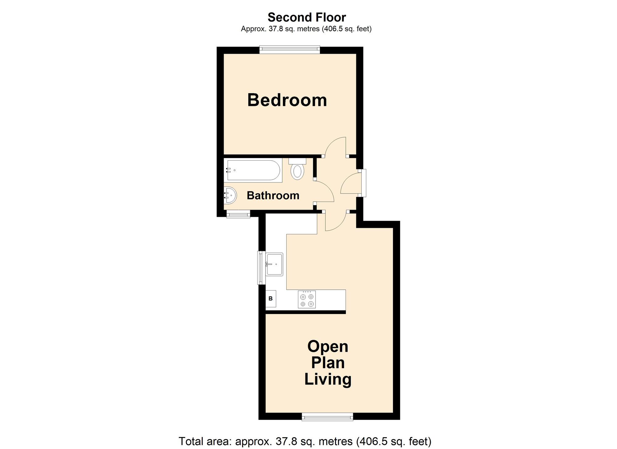 Floorplan of 1 bedroom  Flat for sale, Harbour Way, Folkestone, Kent, CT20