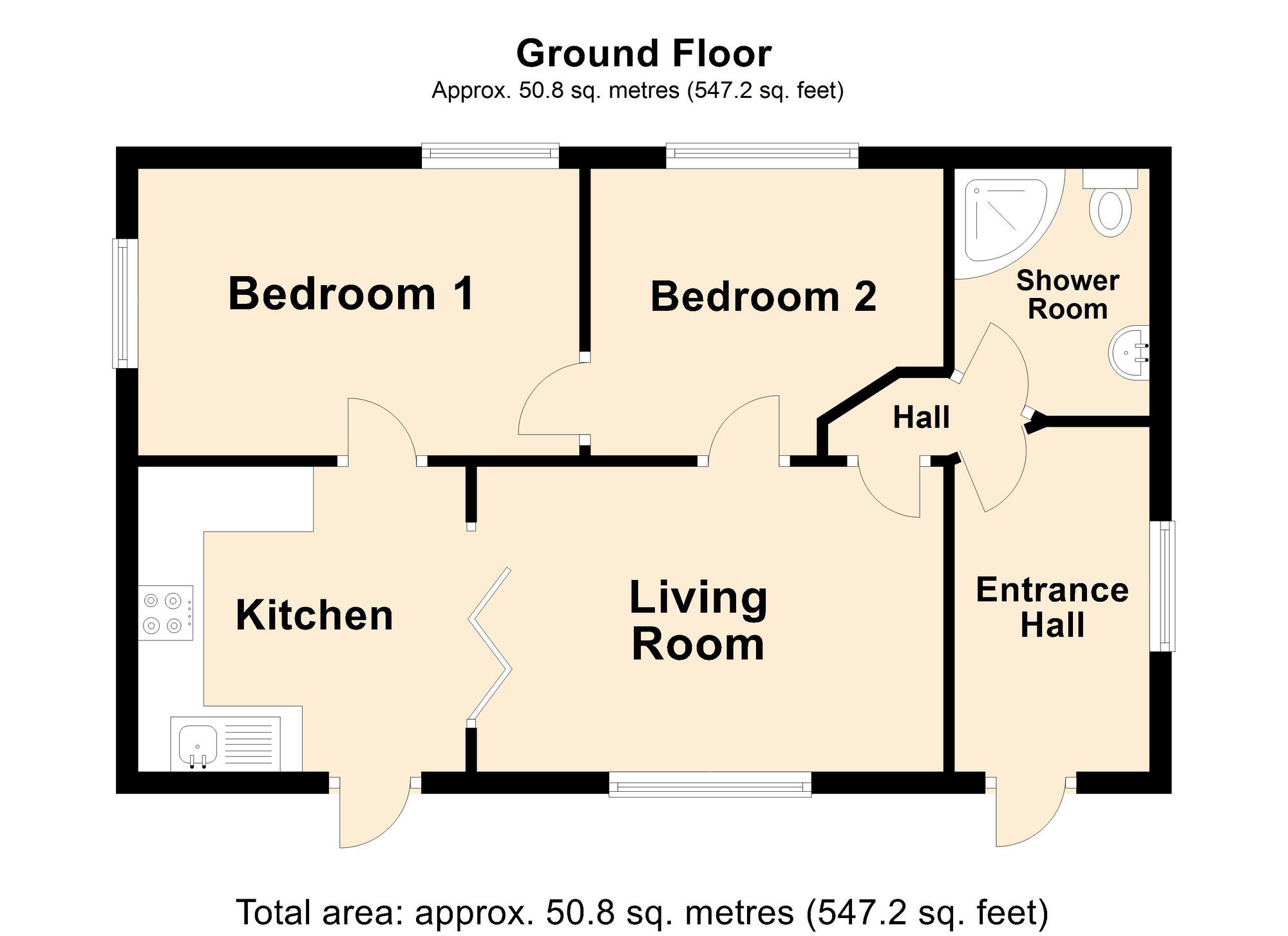 Floorplan of 2 bedroom Detached Bungalow for sale, Alma Road, Folkestone, Kent, CT20