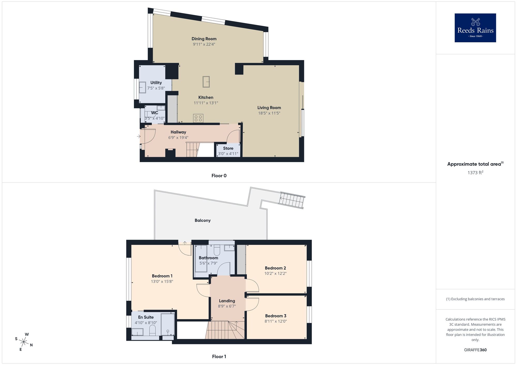 Floorplan of 3 bedroom Detached House for sale, High Ridge, Hythe, Kent, CT21