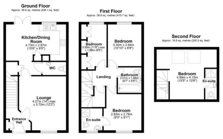Floorplan of 4 bedroom Semi Detached House for sale, Dragoon Place, Folkestone, Kent, CT20