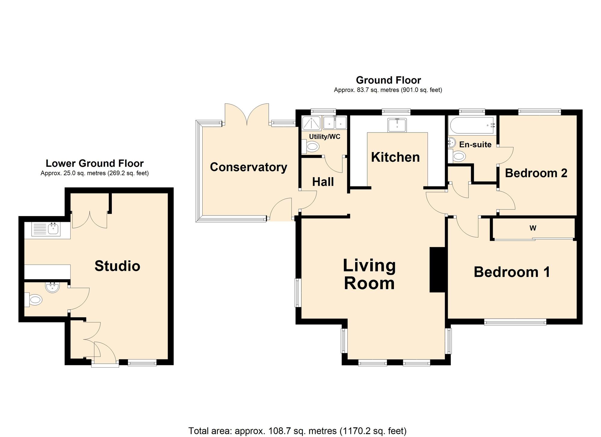 Floorplan of 3 bedroom Semi Detached Bungalow for sale, Millfields Road, Hythe, Kent, CT21