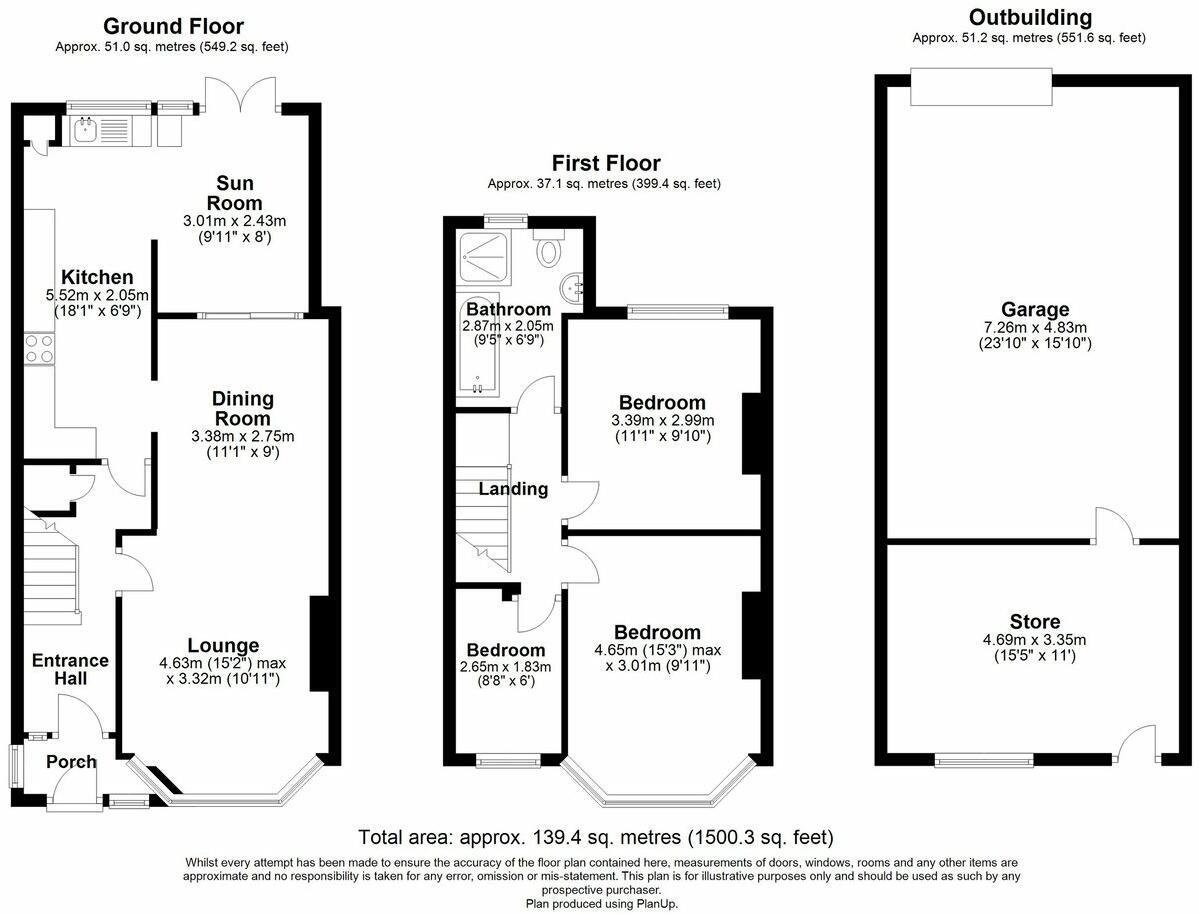 Floorplan of 3 bedroom Mid Terrace House for sale, Langdon Road, Folkestone, Kent, CT19