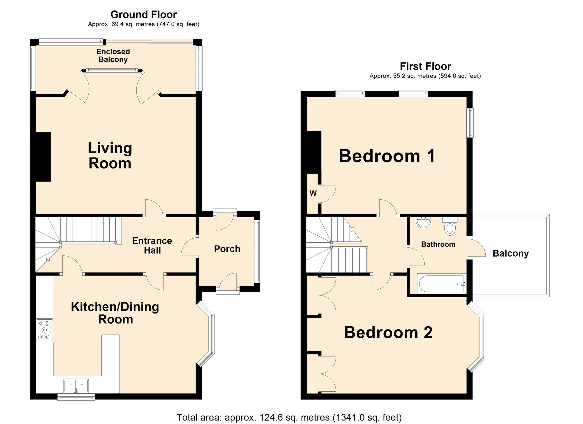 Floorplan of 2 bedroom  Flat for sale, Vicarage Road, Sandgate, Kent, CT20