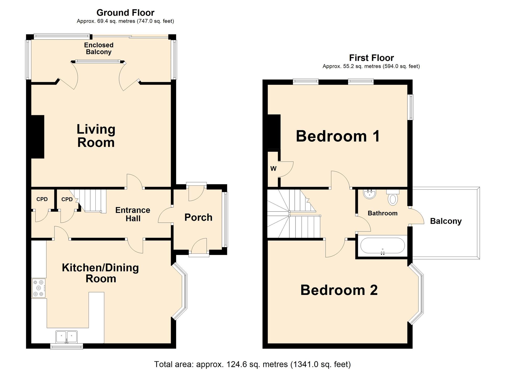 Floorplan of 2 bedroom  Flat for sale, Vicarage Road, Sandgate, Kent, CT20