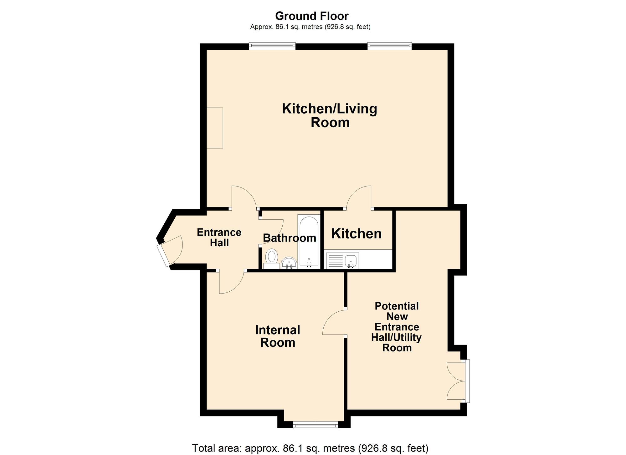 Floorplan of  Flat for sale, The Leas, Folkestone, Kent, CT20