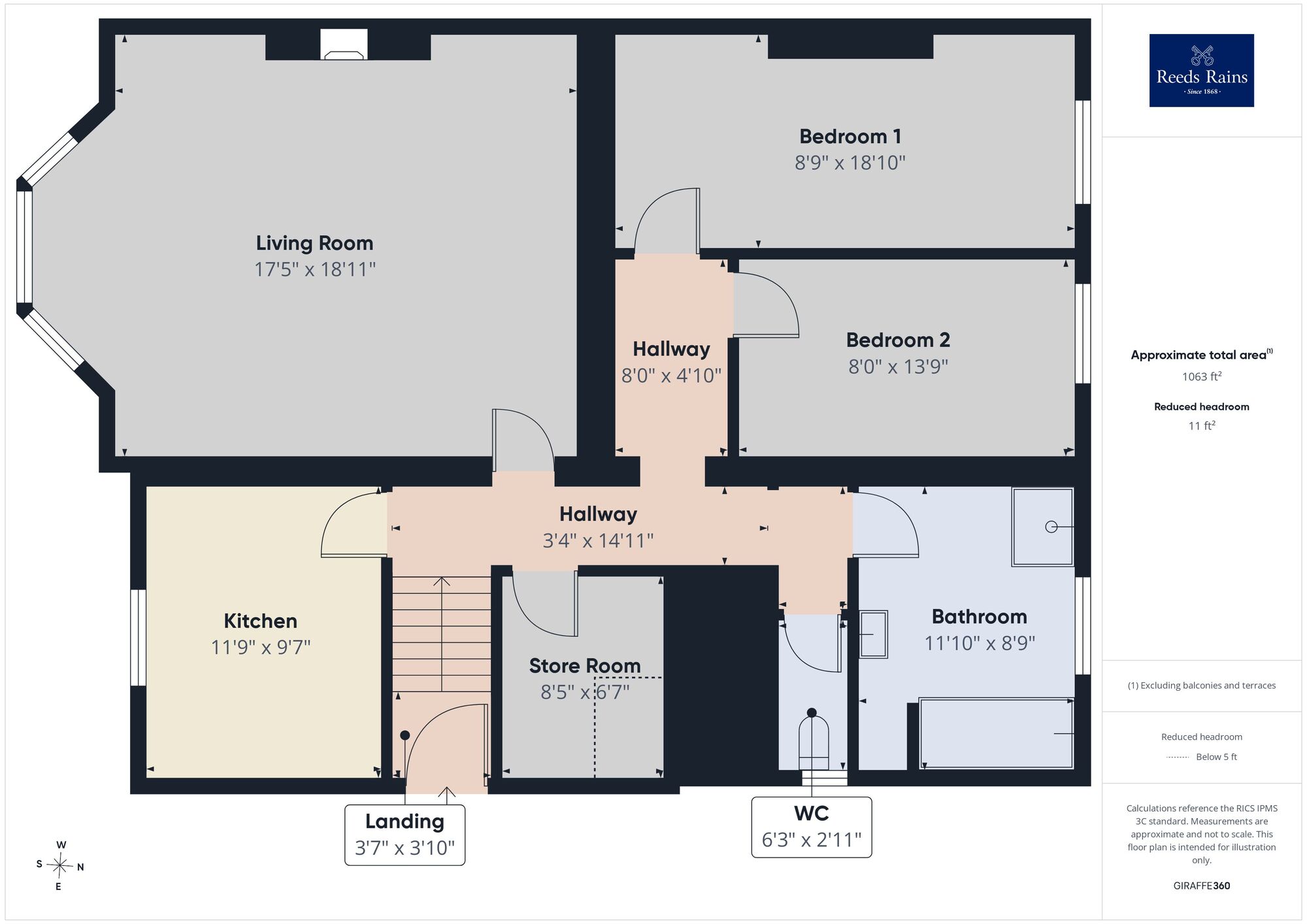 Floorplan of 2 bedroom Flat for sale, Shorncliffe Road, Folkestone, Kent, CT20