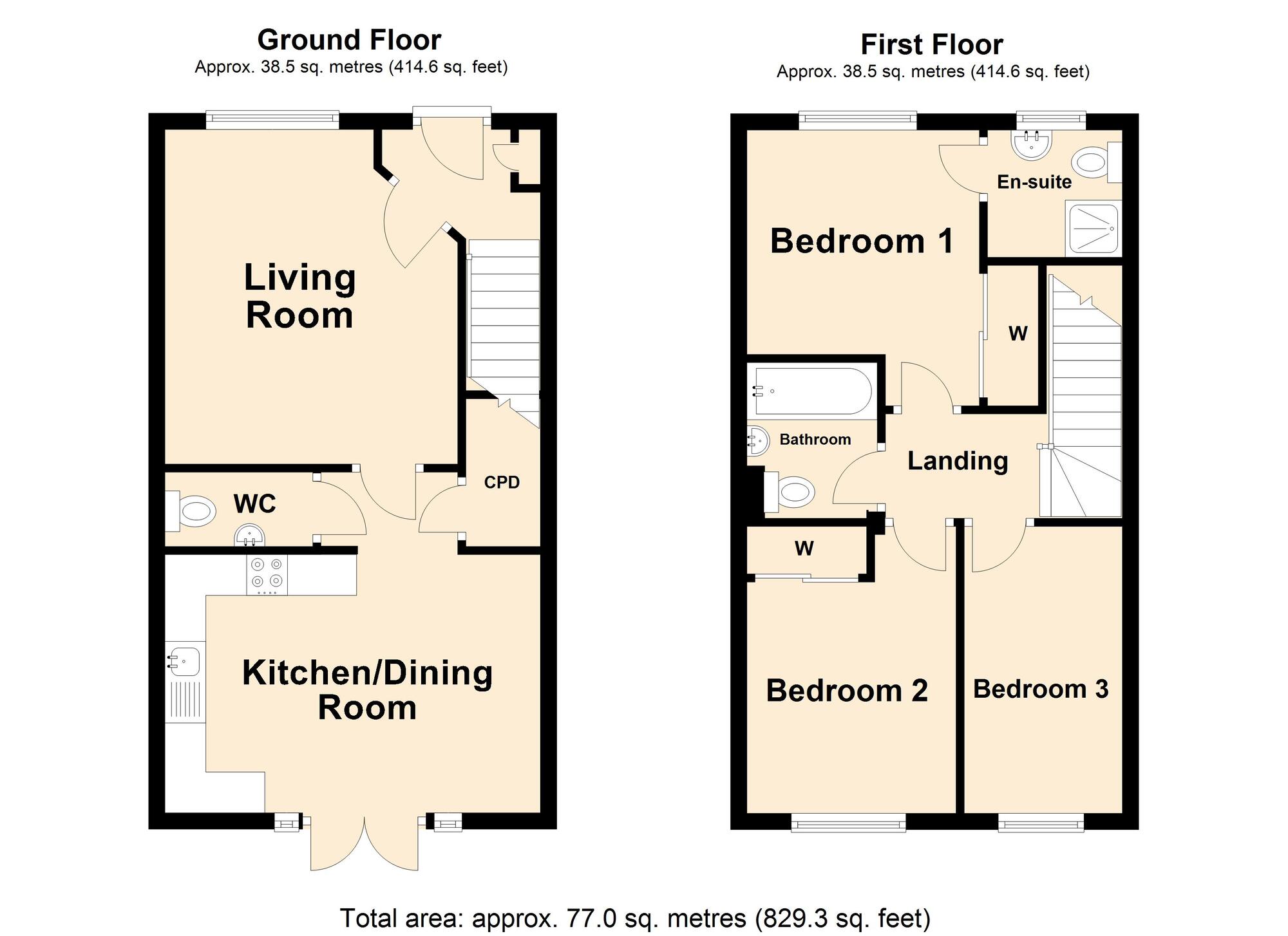 Floorplan of 3 bedroom Semi Detached House for sale, Blunden Drive, Folkestone, Kent, CT20
