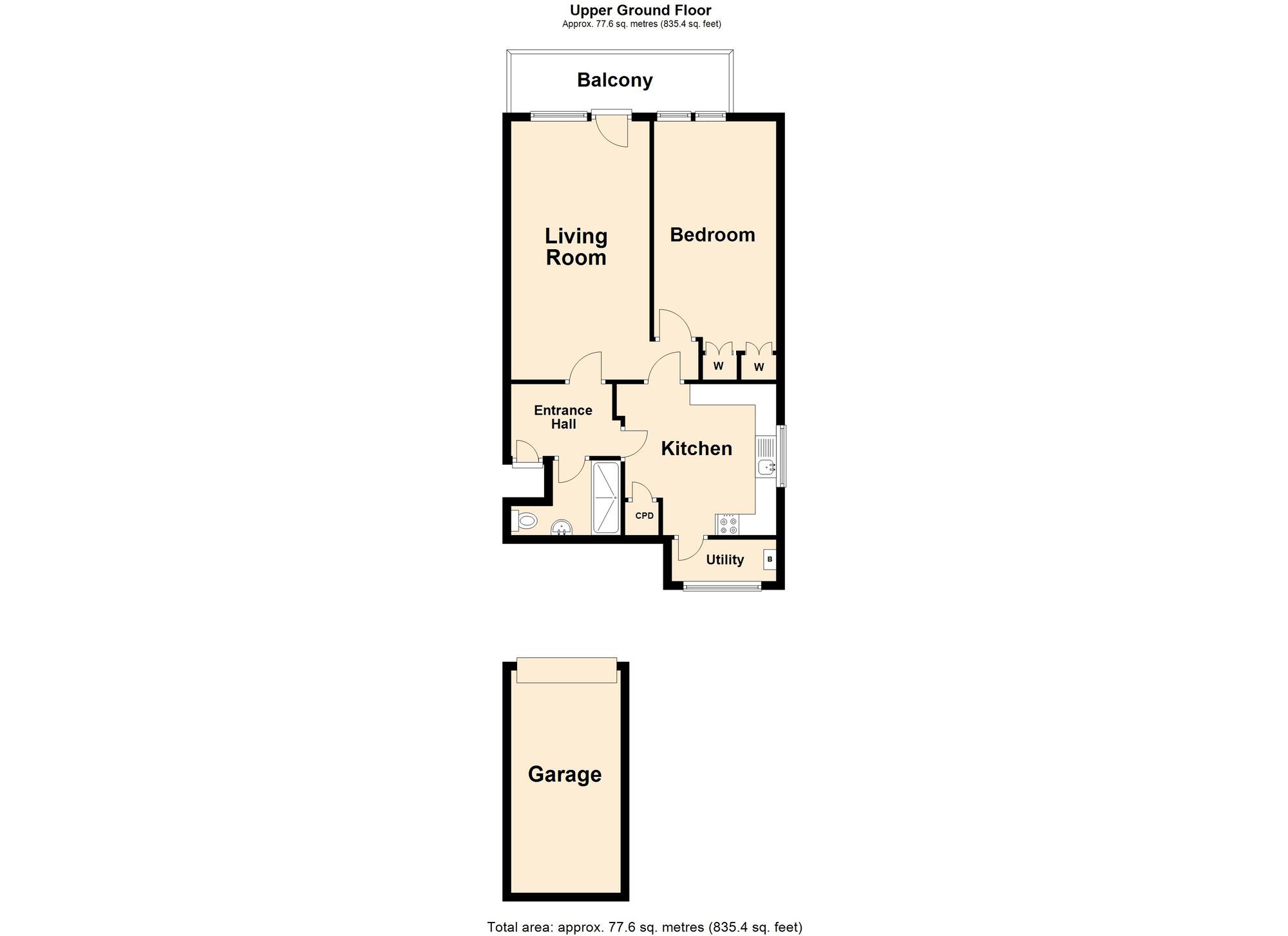 Floorplan of 1 bedroom  Flat for sale, North Road, Hythe, Kent, CT21