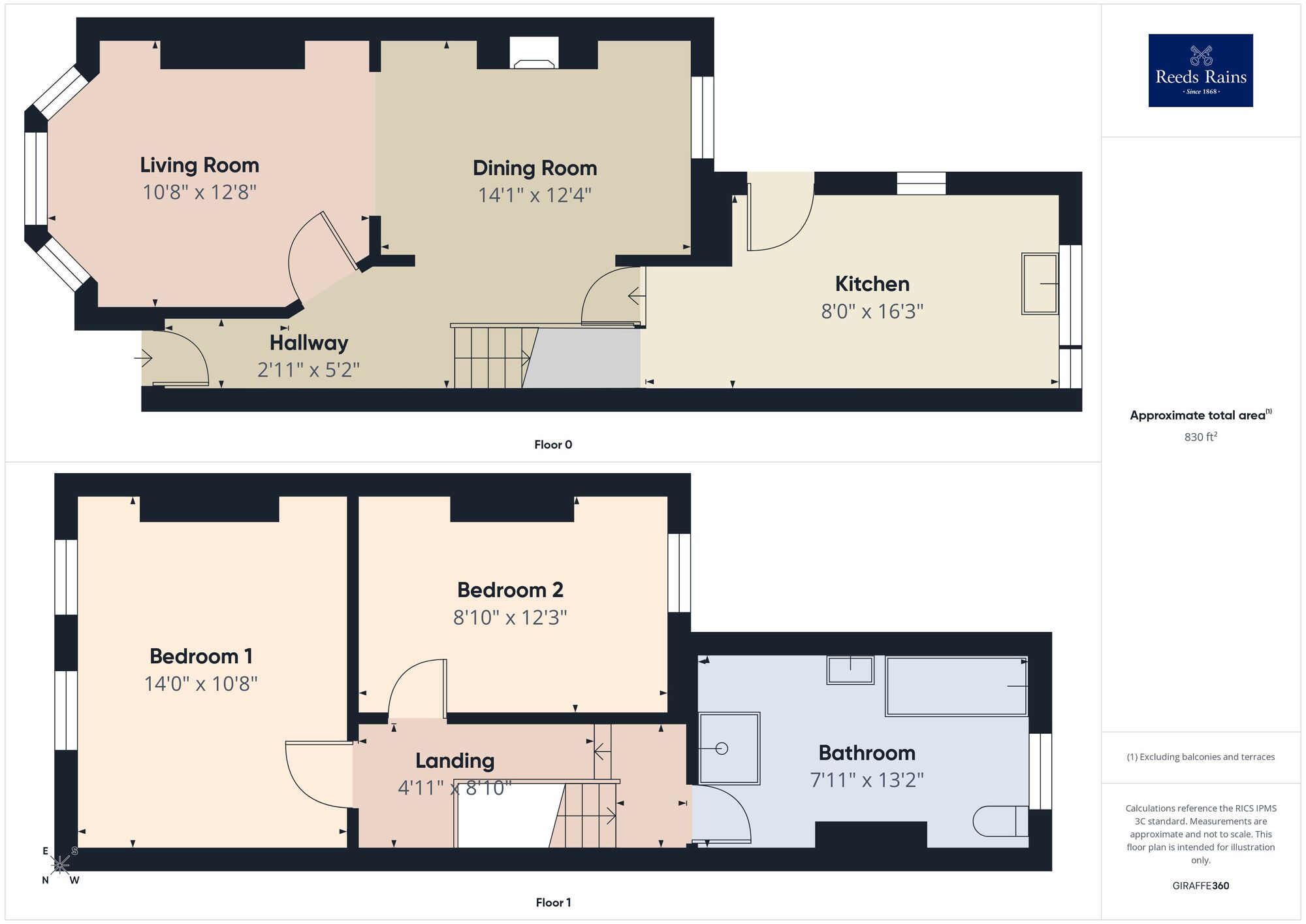 Floorplan of 2 bedroom Mid Terrace House for sale, Ethelbert Road, Folkestone, Kent, CT19