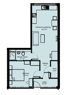 Floorplan of 1 bedroom Flat for sale, Spindle Close, Hawkinge, Kent, CT18
