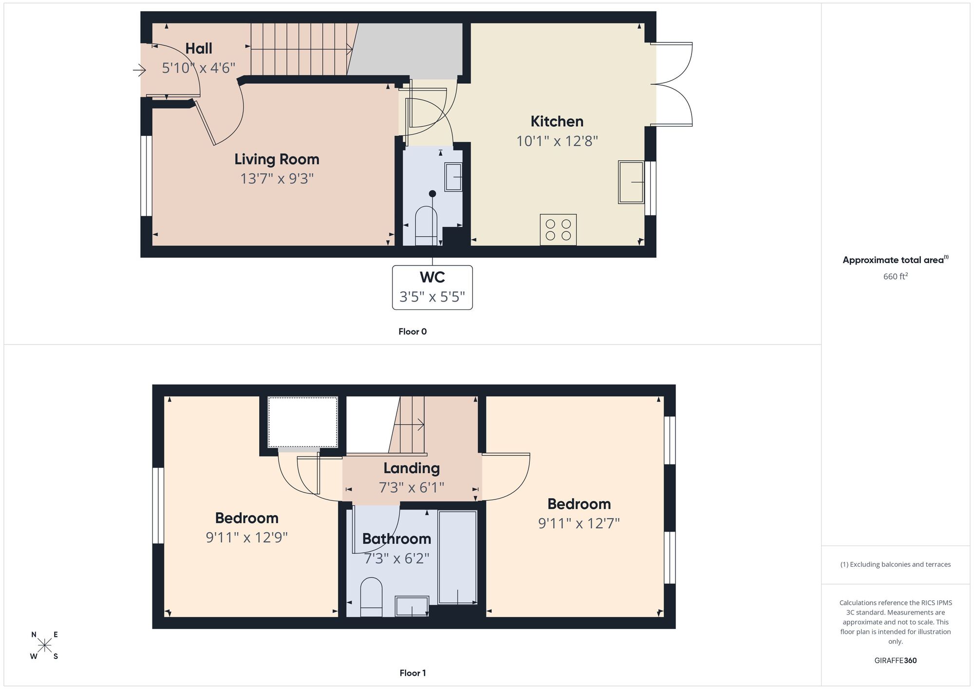 Floorplan of 2 bedroom Mid Terrace House for sale, Hagger Drive, Hawkinge, Kent, CT18
