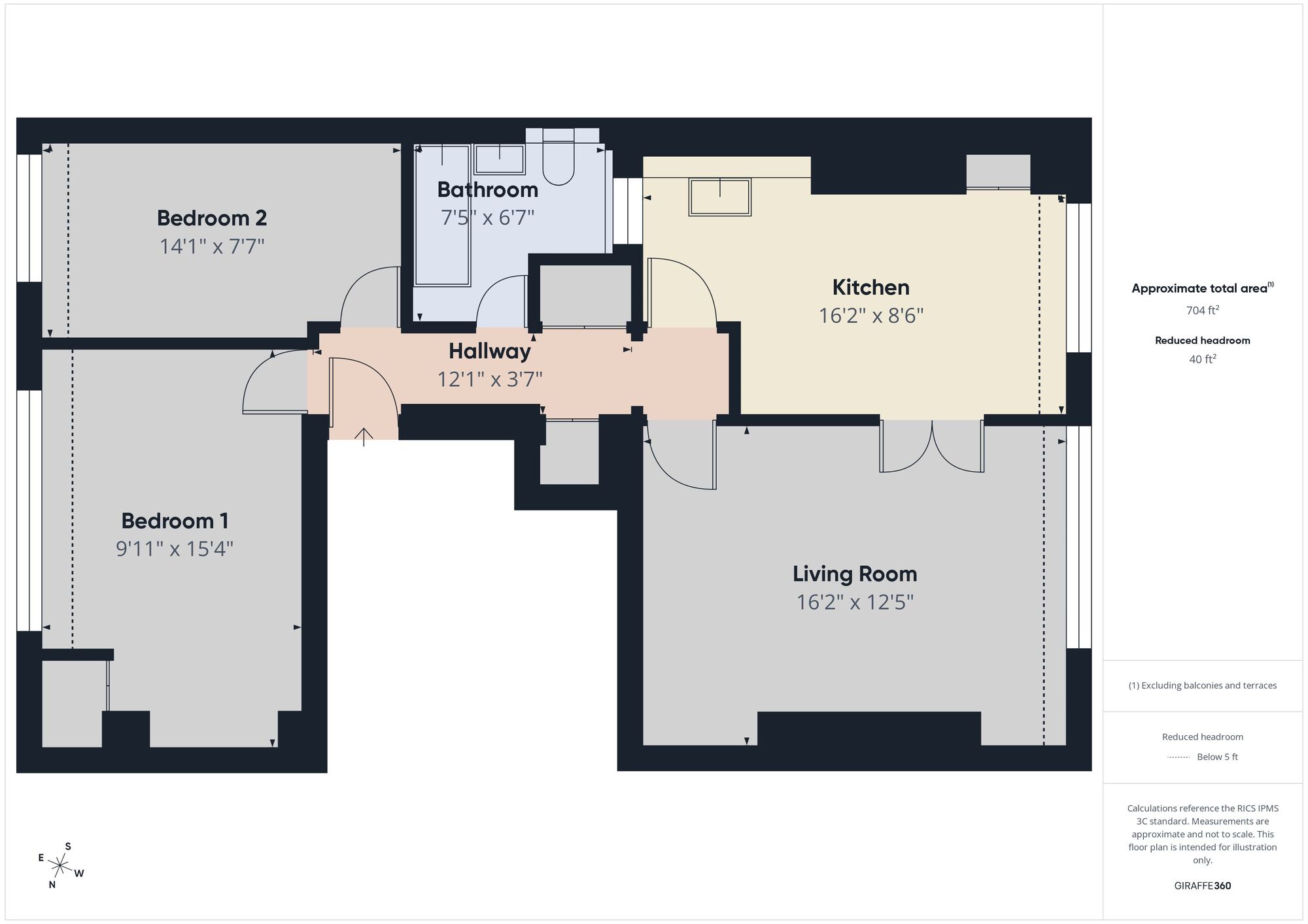 Floorplan of 2 bedroom Flat for sale, Clifton Gardens, Folkestone, Kent, CT20