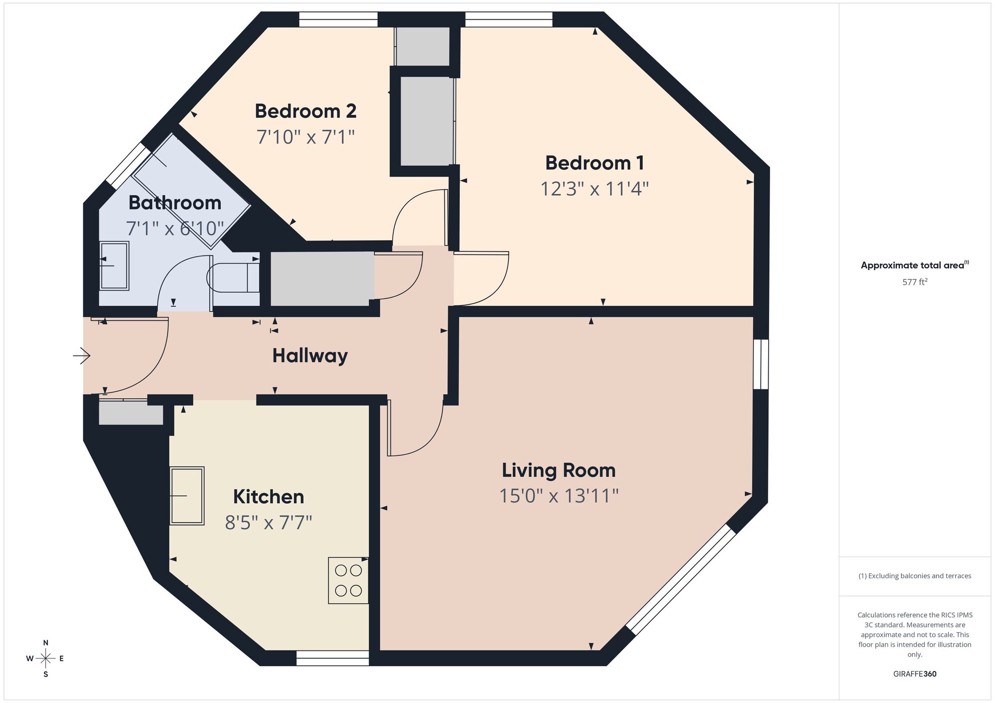Floorplan of 2 bedroom Flat for sale, Sandgate High Street, Sandgate, Kent, CT20