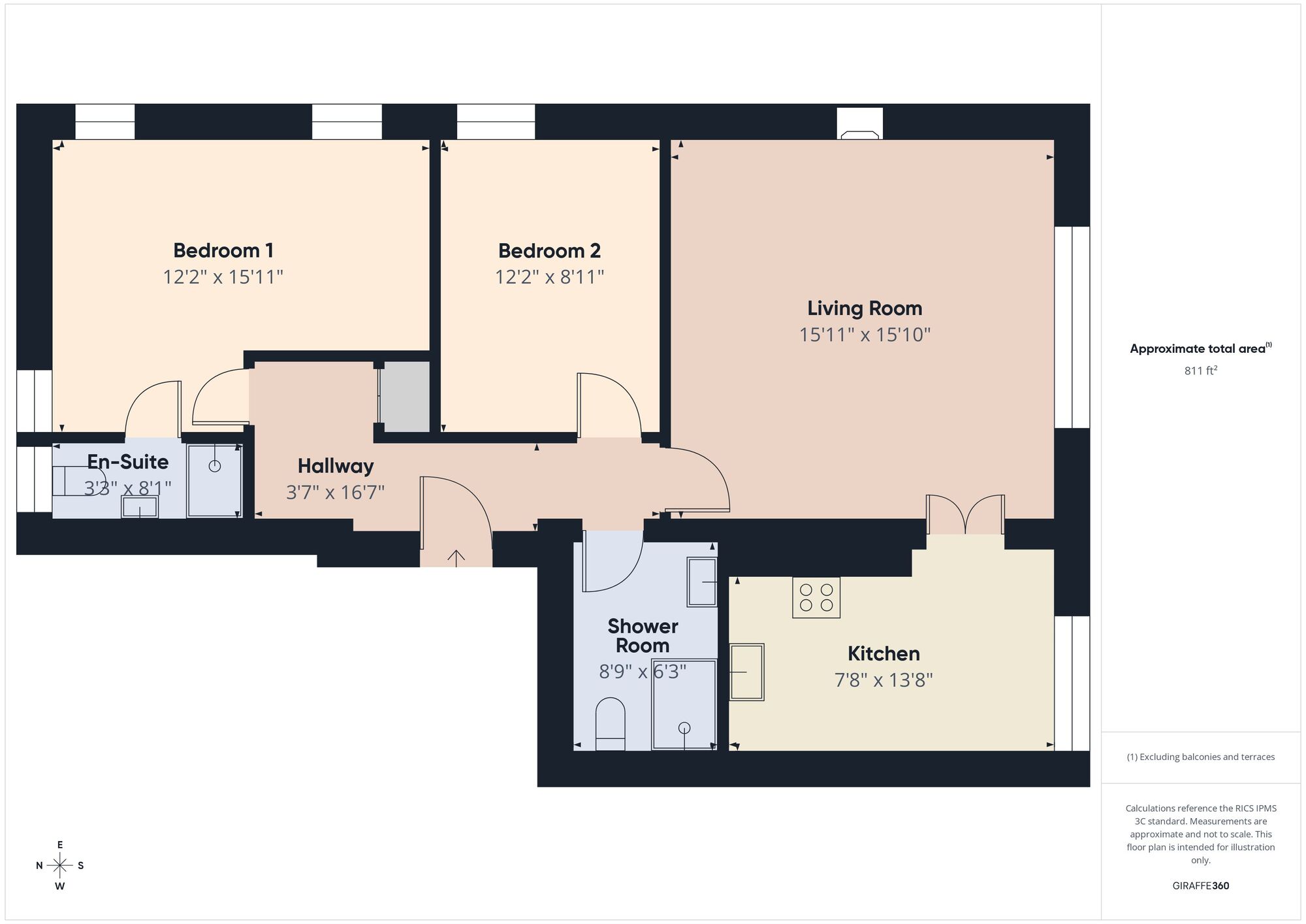 Floorplan of 2 bedroom Flat for sale, Sandgate Road, Folkestone, Kent, CT20