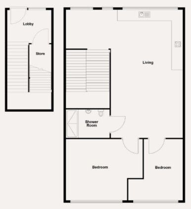 Floorplan of 2 bedroom Flat for sale, Spindle Close, Hawkinge, Kent, CT18