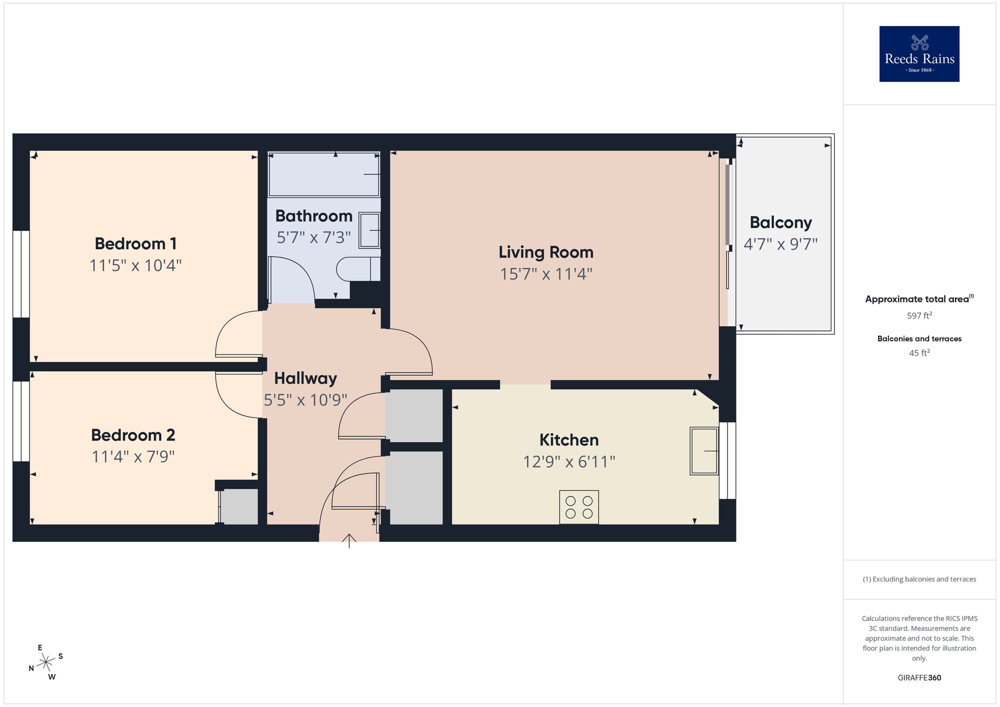 Floorplan of 2 bedroom Flat for sale, Sandgate High Street, Sandgate, Kent, CT20